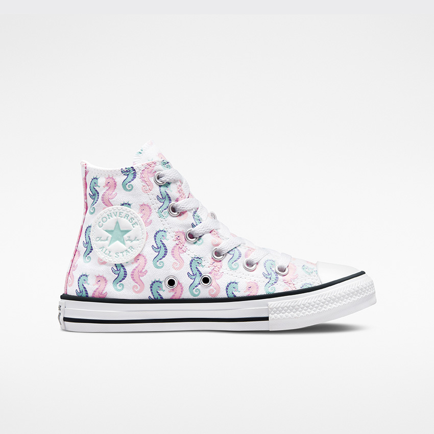 Chuck Taylor All Star Seahorses High Top Little Kids in White Storm Pink Light Dew Converse Canada