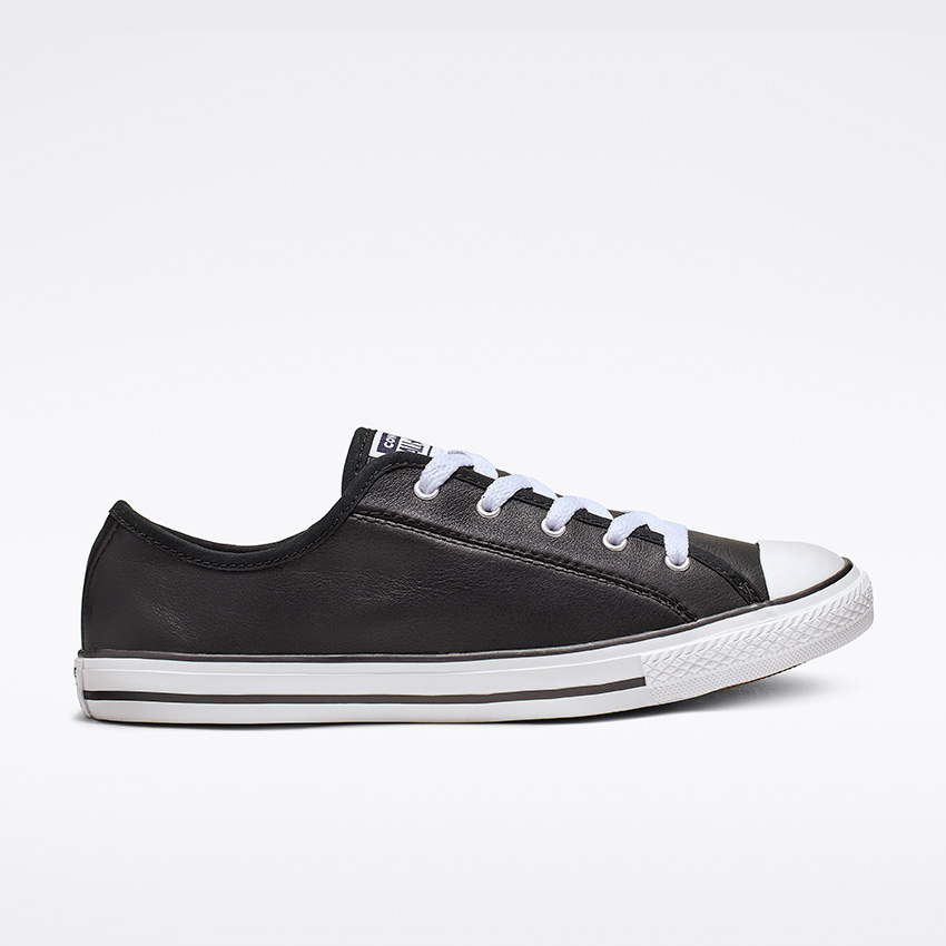 Chuck Taylor All Star Dainty Leather Low Top in Black White White Converse Canada