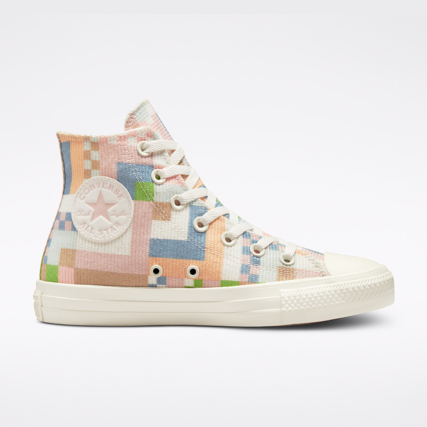 Chuck Taylor All Star Crafted Abstract Stripes High Top in Egret Pink Clay Indigo Oxide Converse Canada