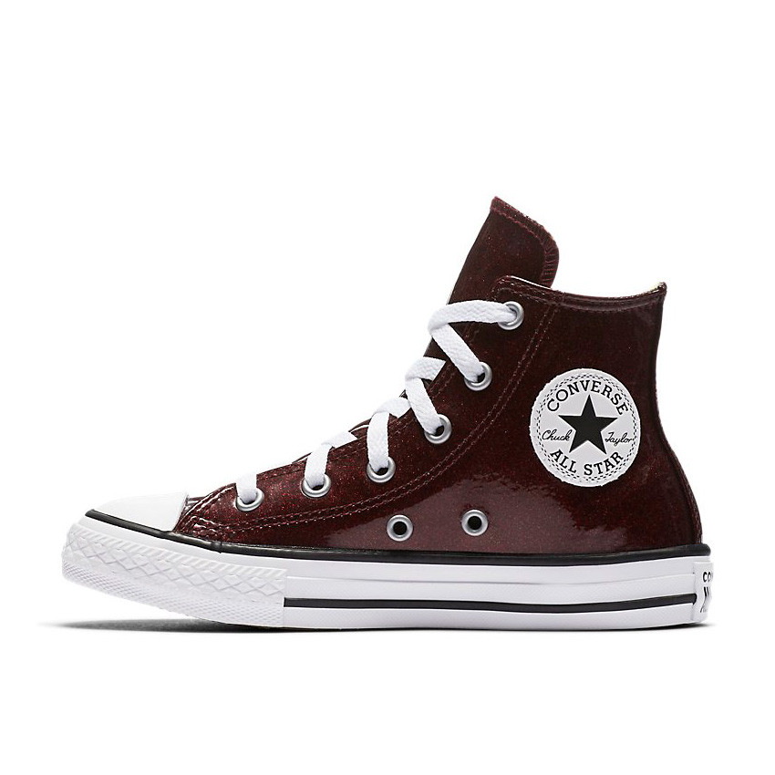 Chuck Taylor All Star Autumn Glitter High Top Little Big Kids in Dark Burgundy Natural White Converse Canada