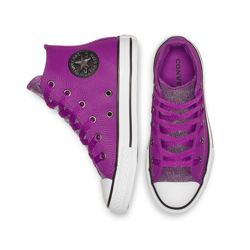 Converse chuck taylor all star graphite glitter leather high top deals