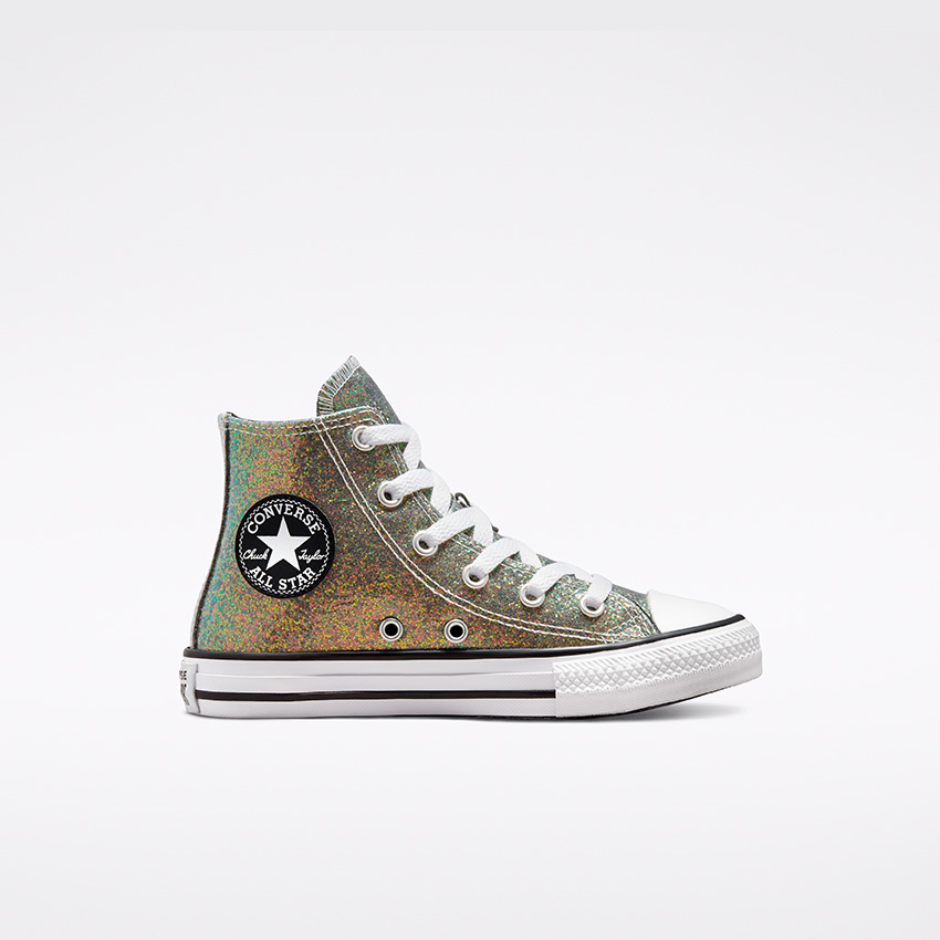 Girls glitter converse high tops online