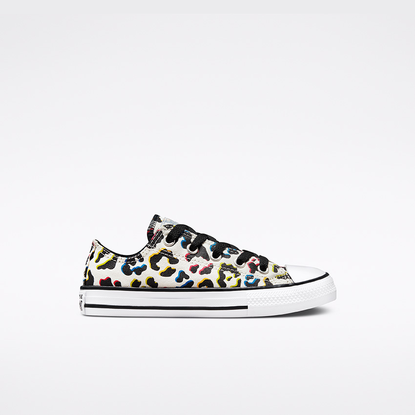 Leopard Print Chuck Taylor All Star Low Top Little Big Kids in Egret Black Prime Pink Converse Canada