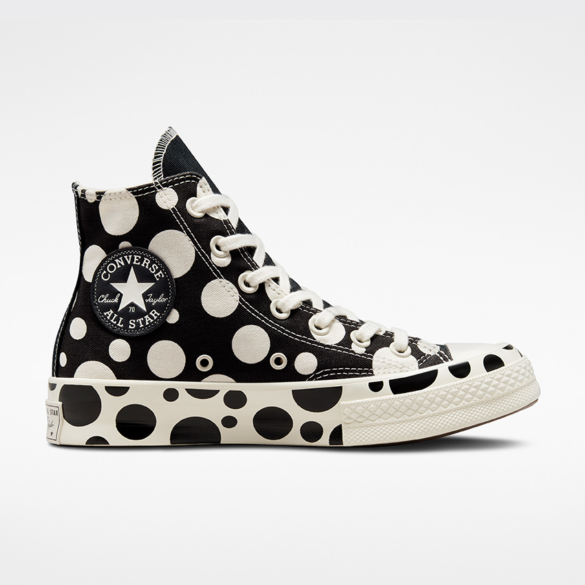 Chuck 70 Polka Dots High Top in Black Egret Black Converse Canada