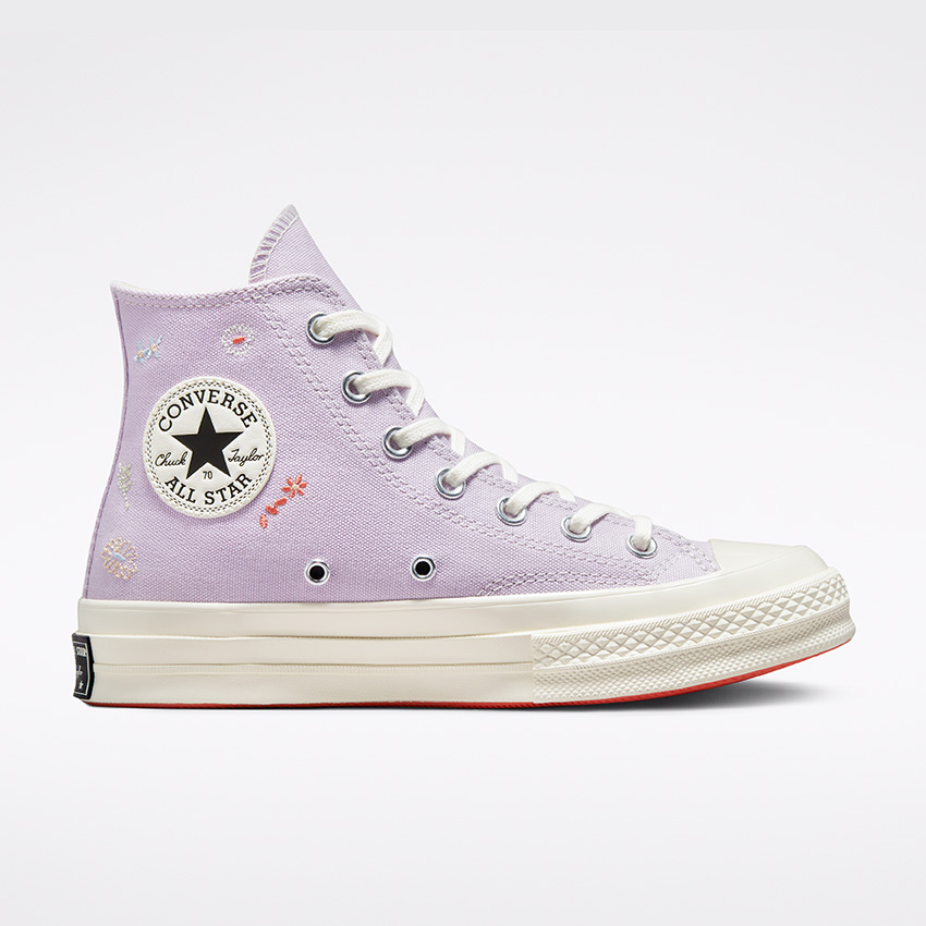 Chuck 70 Embroidered Floral High Top in Pale Amethyst Multi Egret Converse Canada