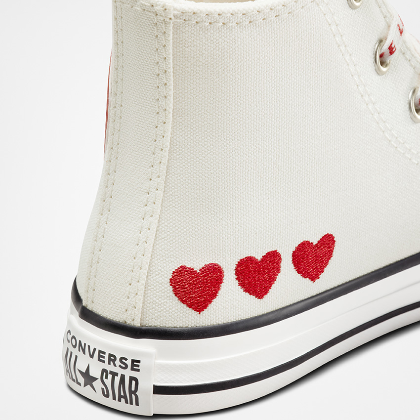 Chuck Taylor All Star Crafted with Love High Top Little Big Kids in Vintage White University Red Black Converse Canada