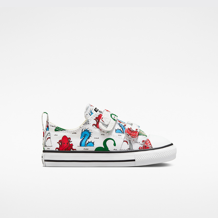 Chuck Taylor All Star Easy On Sea Monsters Low Top Infant Toddlers in White Multi Black Converse Canada