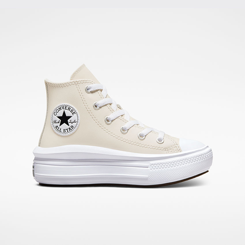 Chuck Taylor All Star Move Platform Coated Leather in Desert Sand Black White Converse Canada