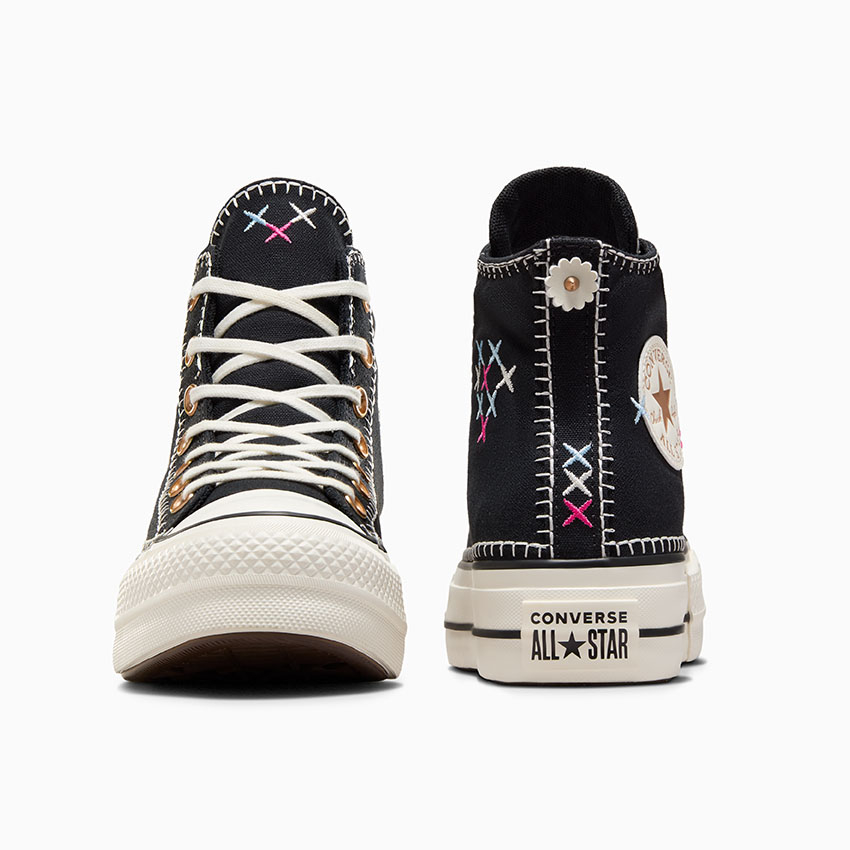 Chuck Taylor All Star Lift Platform Crafted Stitching in Black Egret Gold Converse Canada