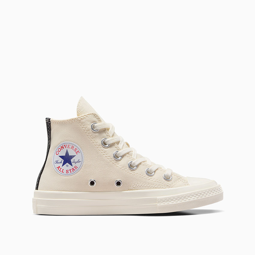 COMME des GARCONS PLAY Kids Off White Converse Edition Chuck 70 OG Single Heart High Top Sneakers