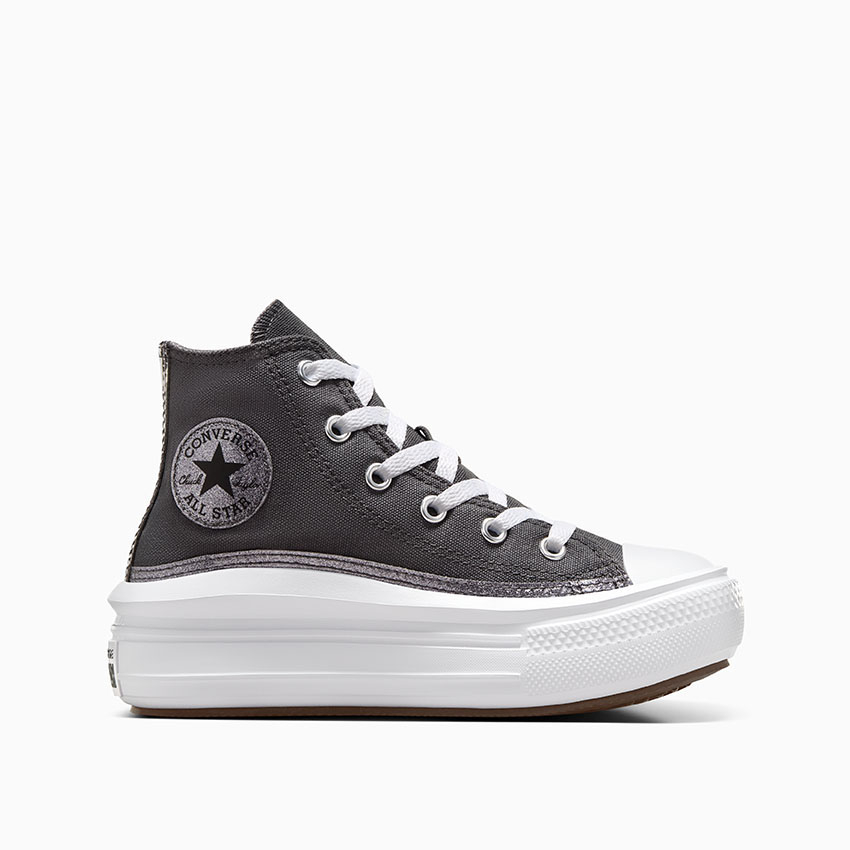 Converse Grey Chuck Taylor Glitter Detail Move Junior Trainers 11.5EU29.5 Baby