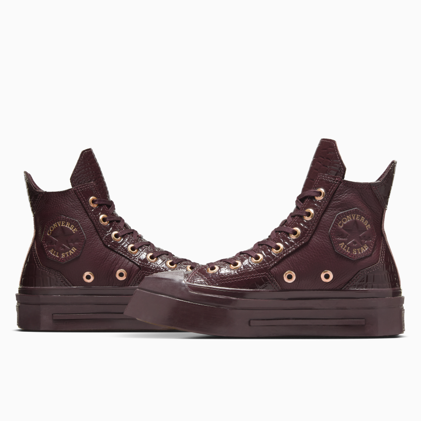 Gold leather converse deals