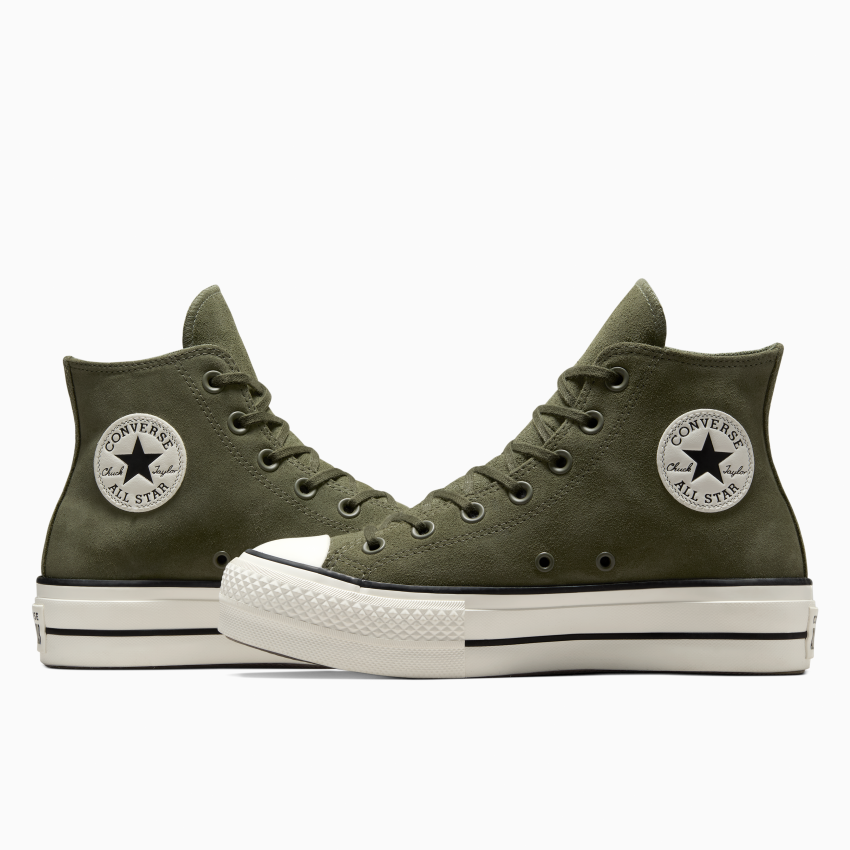 Chuck Taylor All Star Lift Platform Colourful Suede in Utility Egret Black