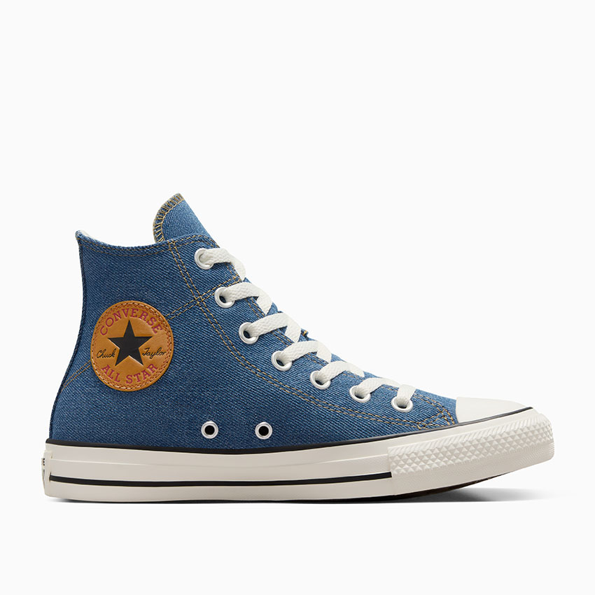 Jeans and high top converse top