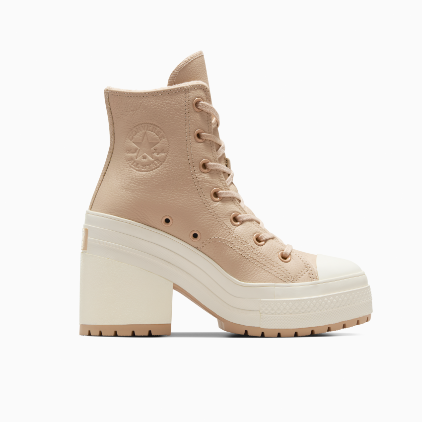 Chuck 70 De Luxe Heel Platform Weatherized Leather in Warm Quarry Warm Quarry Egret Converse Canada