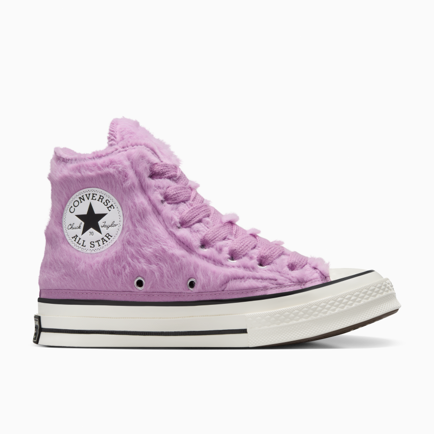 Chuck 70 Faux Fur in Classic Amethyst Egret Black Converse Canada