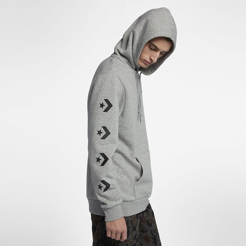 Men s Star Chevron Graphic Pullover Hoodie in Vintage Grey Heather Converse Canada