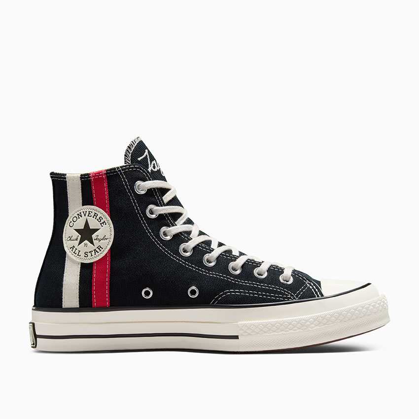 Converse high tops black and red on sale