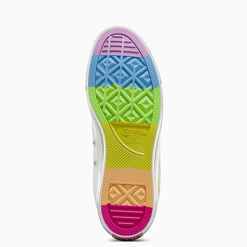 White converse rainbow sole on sale