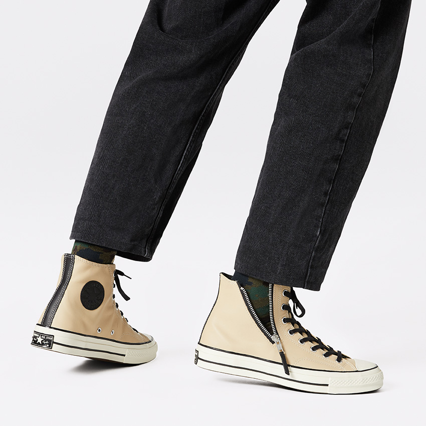 Converse high tops with side zipper hot sale