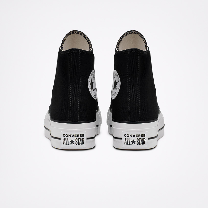 High top platform converse black store