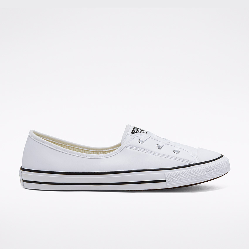 Ballet Lace Chuck Taylor All Star Slip Low Top in White White Black Converse Canada