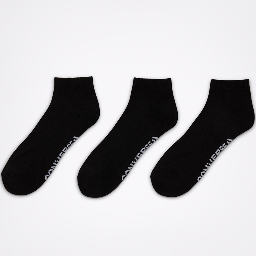 Women s Made For Chucks Half Cushion Quarter 3 Pack Socks in Black Converse Canada