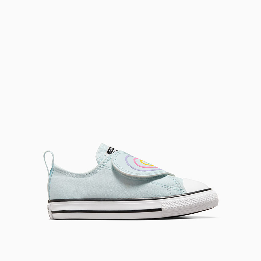 Converse Blue Chuck Taylor Rainbow Heart 1V Easy On Infant Trainers uk4eu205 Girls