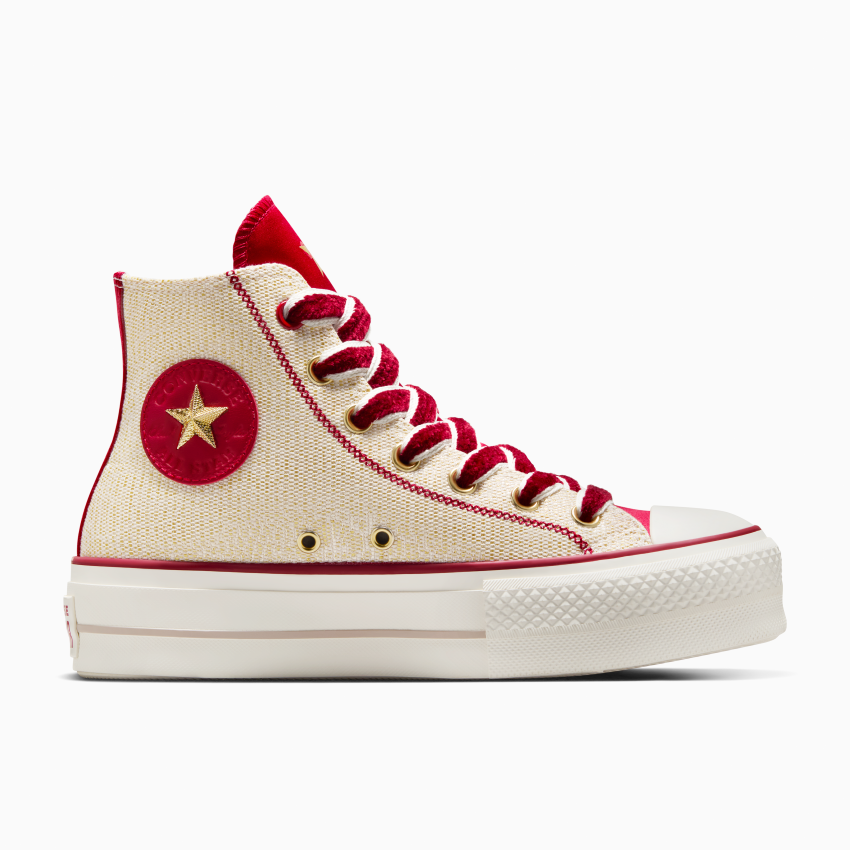 Official Converse Store Chuck Taylor All Star Lift Platform Lunar New Year in Egret Days Ahead Enamel Red