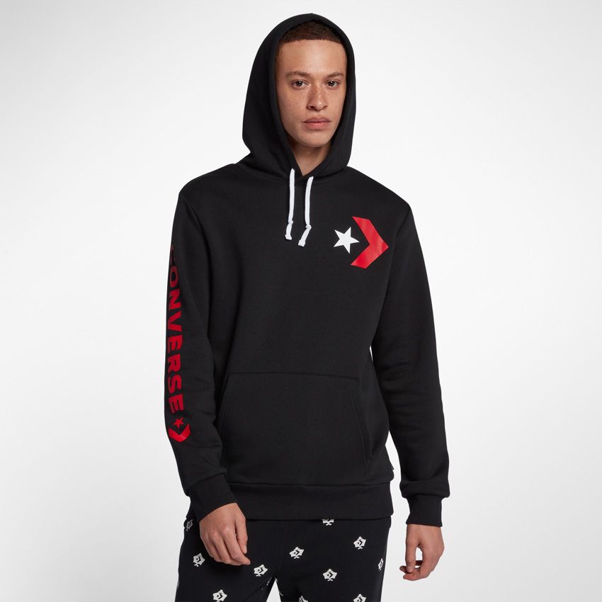 Black converse hotsell hoodie mens