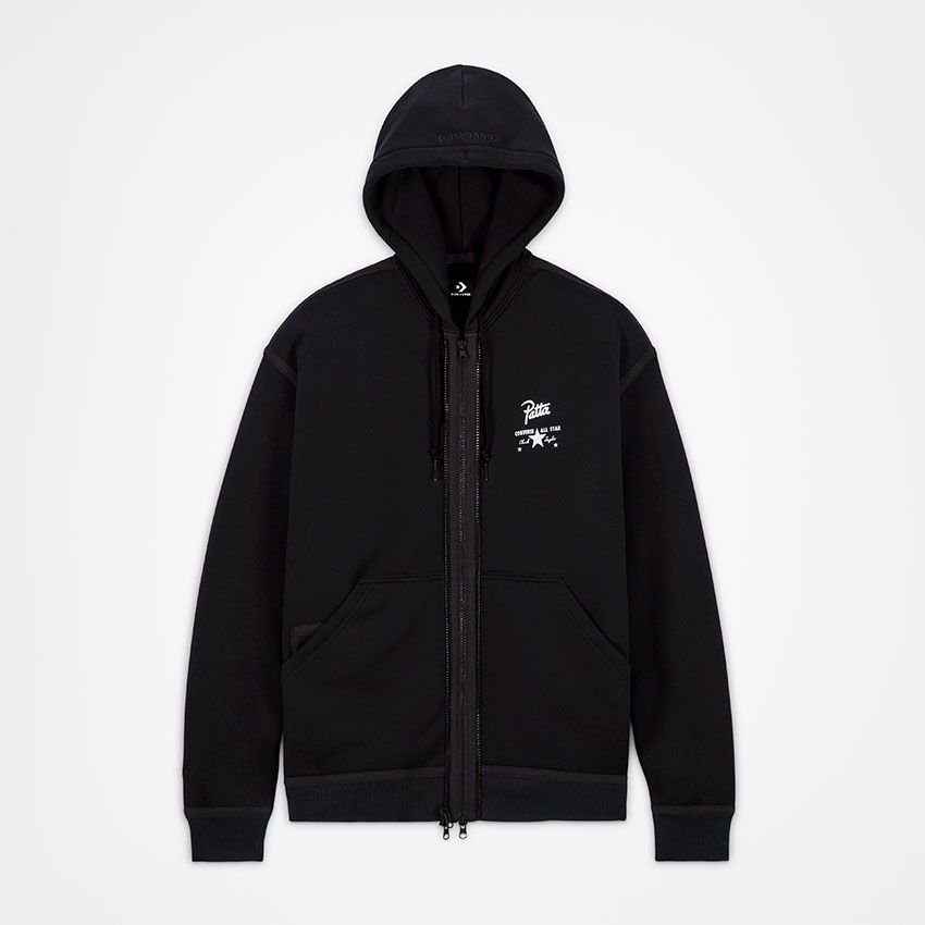 Converse x Patta Four-Leaf Clover Utility Fleece Hoodie in Noir ...