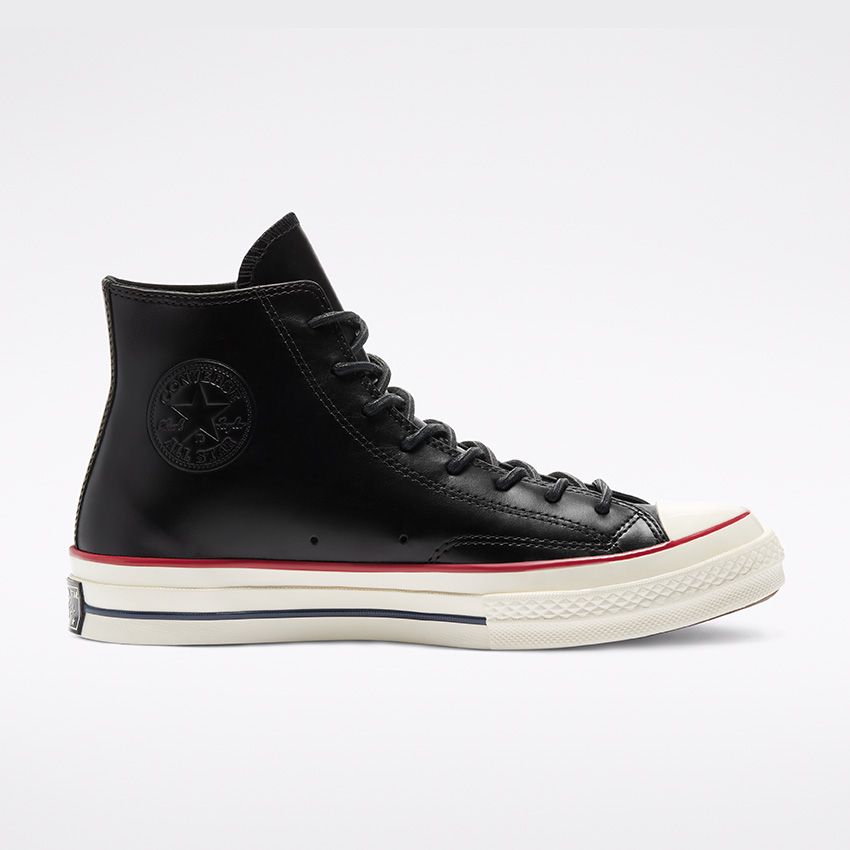 Converse Colour Leather Chuck 70 High Top in Black Black Egret