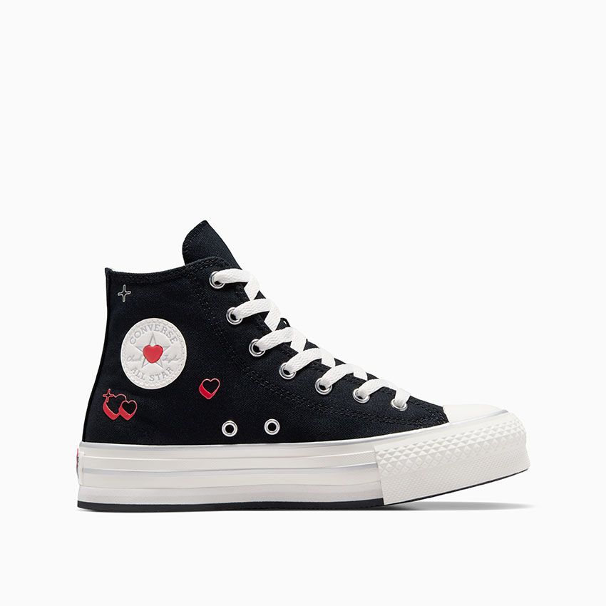 Chuck Taylor All Star EVA Lift Platform Y2K Heart in Black Vintage White Converse Canada