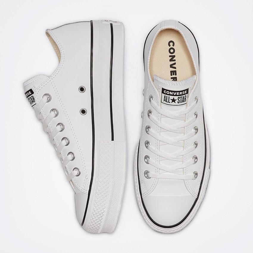 leather converse white platform