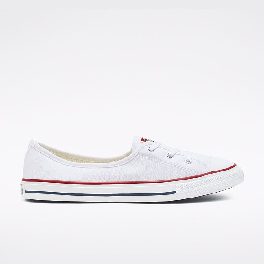 Ballet Lace Chuck Taylor All Star Slip Low Top in White/Garnet/Navy ...