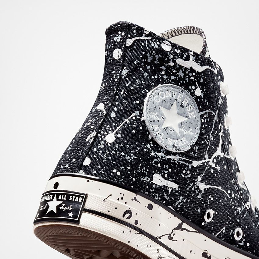 Black converse painted discount