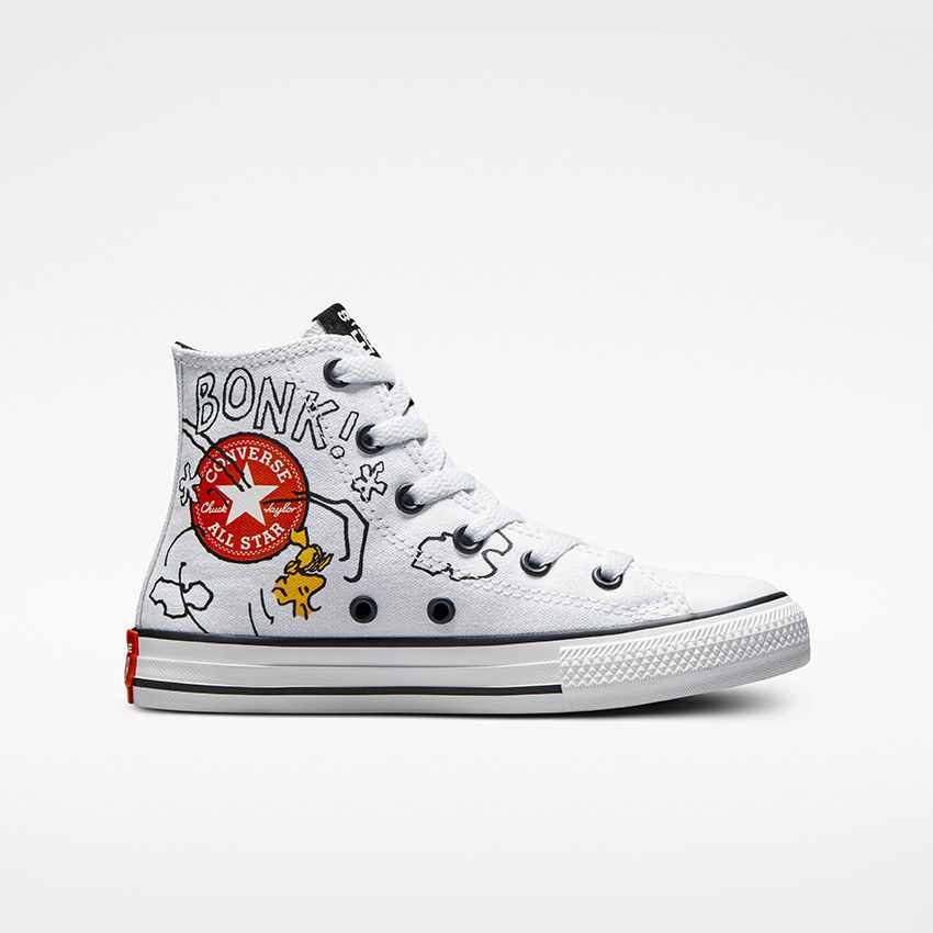 Converse x Peanuts Chuck Taylor All Star High Top Little Kids in White ...