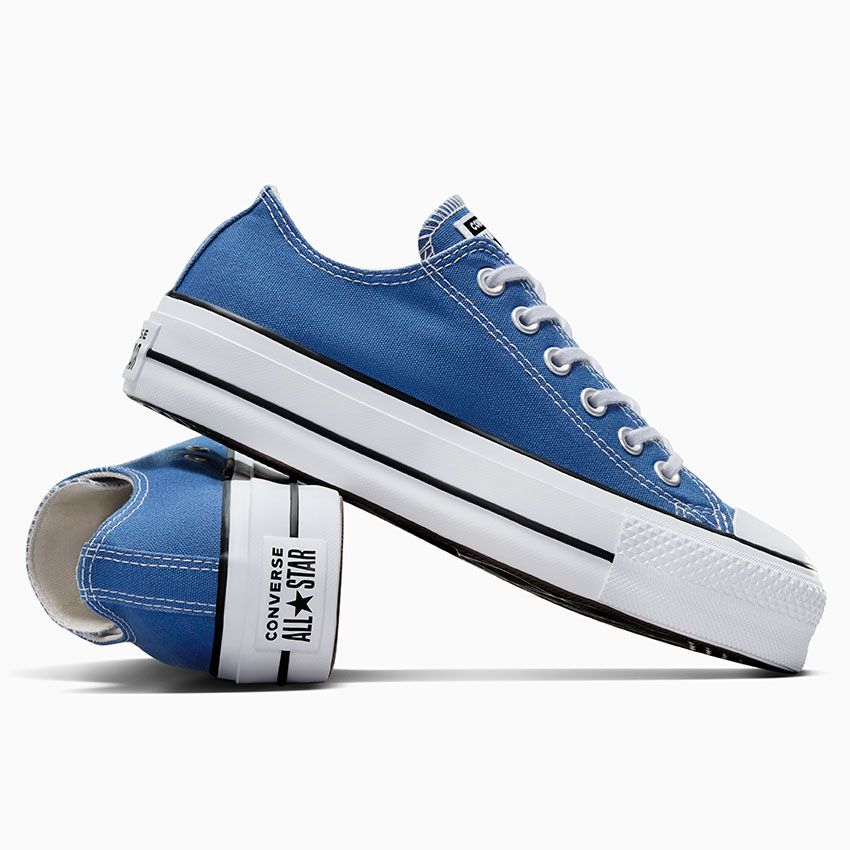 Blue leather converse hotsell