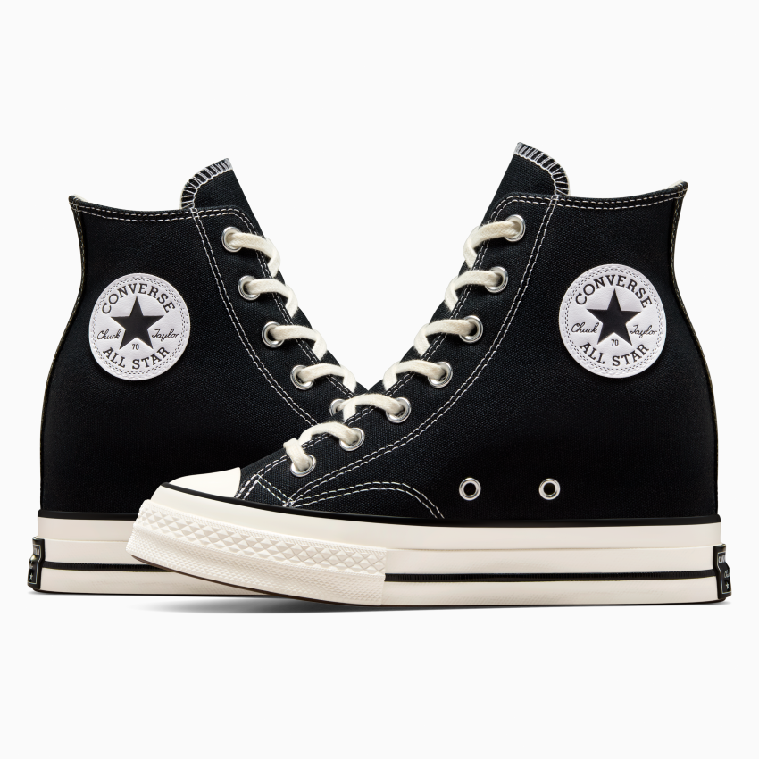 Black wedge high tops cheap