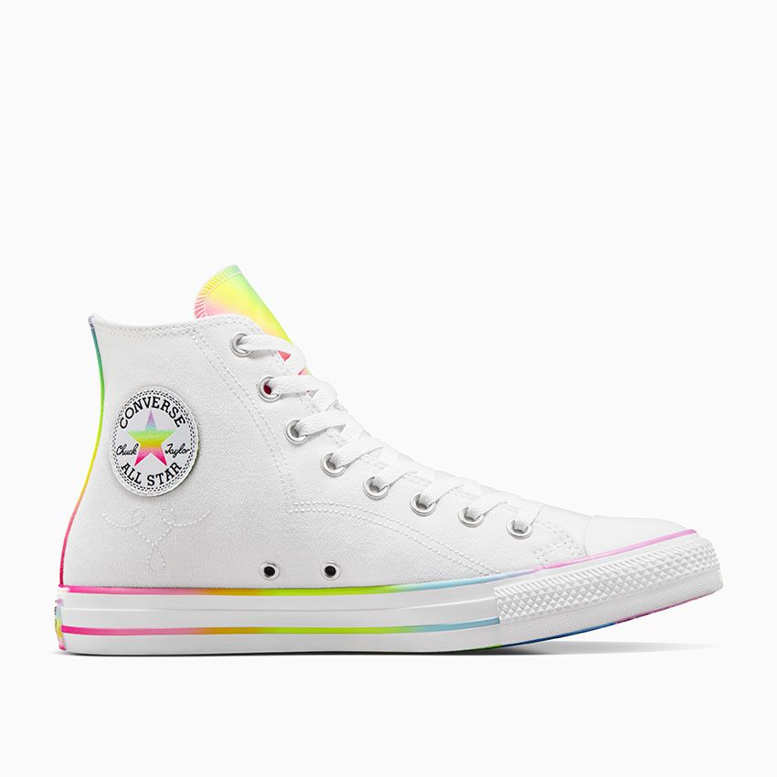 Chuck Taylor All Star Pride in White/White/Chaos Fuchsia - Converse Canada