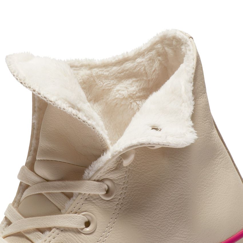 Chuck 70 Street Warmer Leather High Top in Natural Ivory/Pink Pop ... اوكتا