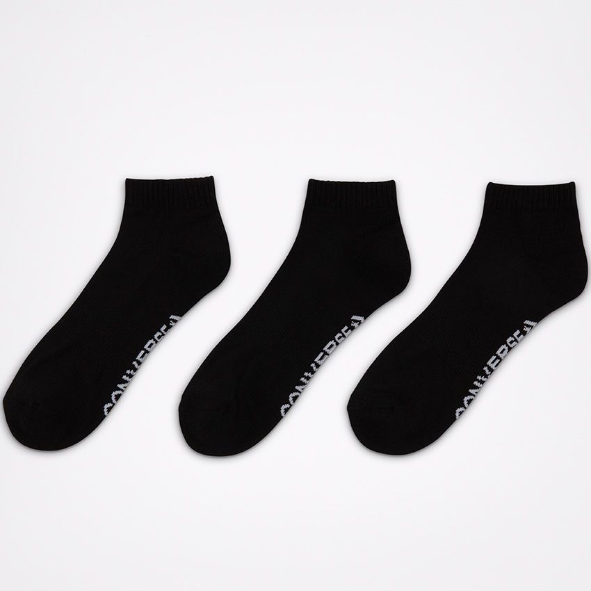 Men s Made For Chucks Half Cushion Quarter 3 Pack Socks in Black Converse Canada