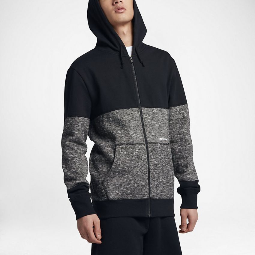Men s Blocked Marled Full Zip Hoodie Converse Canada