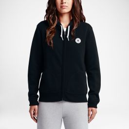 Women s Full Zip Hoodie in Black Converse Canada