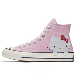Converse x Hello Kitty Chuck 70 High Top in Pink Prism Egret White