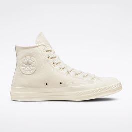 Chuck 70 Tonal Leather High Top in Egret/Egret/Egret - Converse