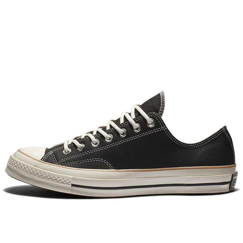 Chuck 70 Leather Low Top in Black/Light Fawn/Egret | Converse.ca