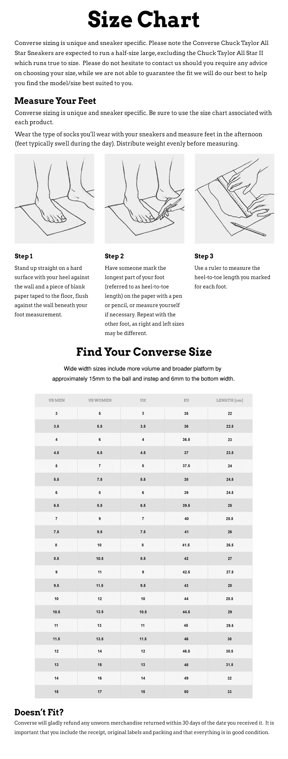 Top 80+ imagen converse 70s sizing